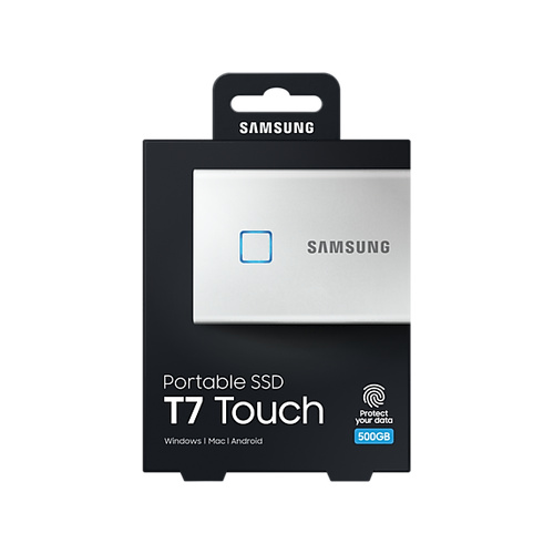 Samsung Portable SSD T7 Touch 500GB - Silver (Photo: 2)